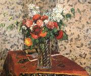 Camille Pissarro Table flowers oil painting artist